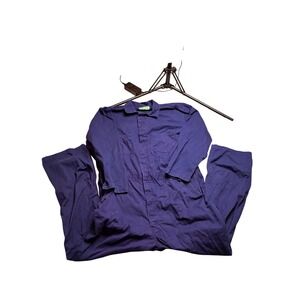 ARAMARK Navy Blue Cotton Work Utility Coveralls Jumpsuit Size 50L‎